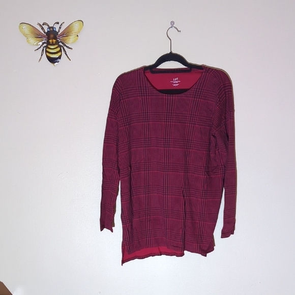 J. Jill Tops - J. Jill Red and Black Plaid Tunic